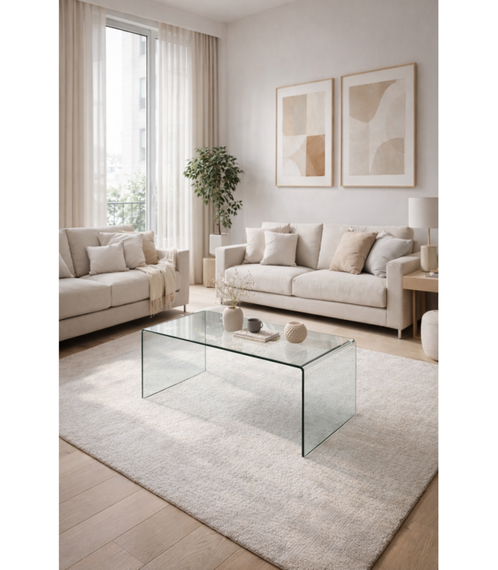 Mesa de centro de cristal templado CHEVAL