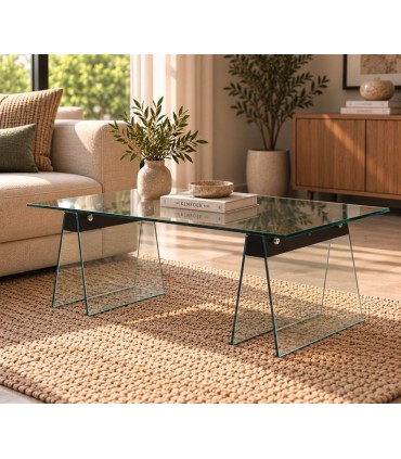 Mesa de centro de cristal templado SELENE