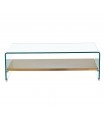 Mesa de centro en cristal templado y bandeja de acero POITIERS