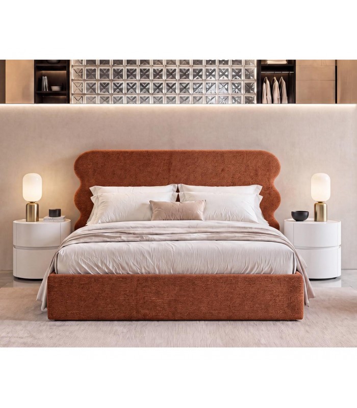 Cama moderna tapizada con canapé abatible NARA