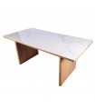 Mesa de comedor en roble y porcelánico LETICIA
