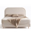Cama tapizada con somier y cabecero curvo AUREA