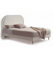 Cama tapizada con somier y cabecero curvo AUREA
