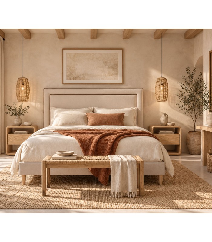 Cama BESORA con somier tapizado