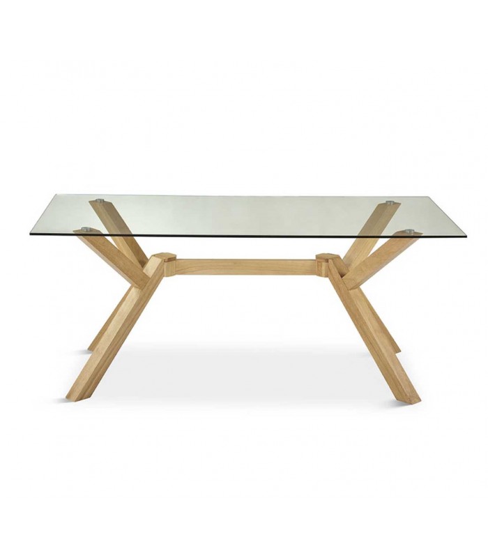 Mesa de comedor en madera y cristal ANDES 160