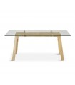 Mesa de salón comedor en madera y cristal DARIAN 160