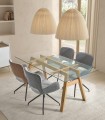 Mesa de salón comedor en madera y cristal DARIAN 160