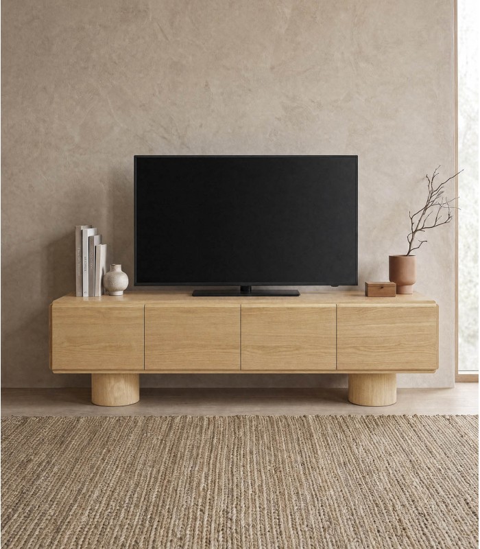 Mesa TV en Chapa de roble NANTES