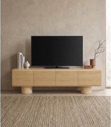 Mesa TV en Chapa de roble NANTES