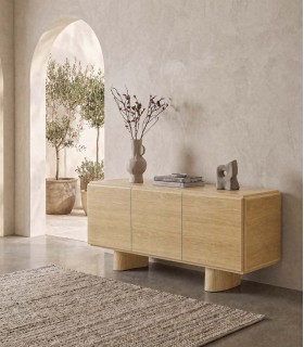Aparador NANTES de madera de roble natural pata curva