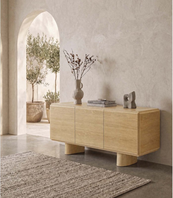 Aparador NANTES de madera de roble natural pata curva