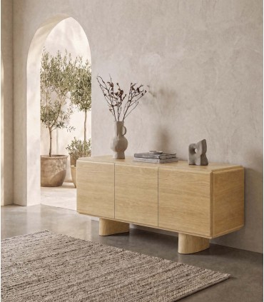 Aparador NANTES de madera de roble natural pata curva