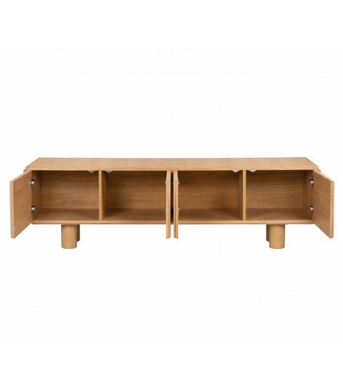 Mueble de televisión en Chapa de roble NANTES pata curva