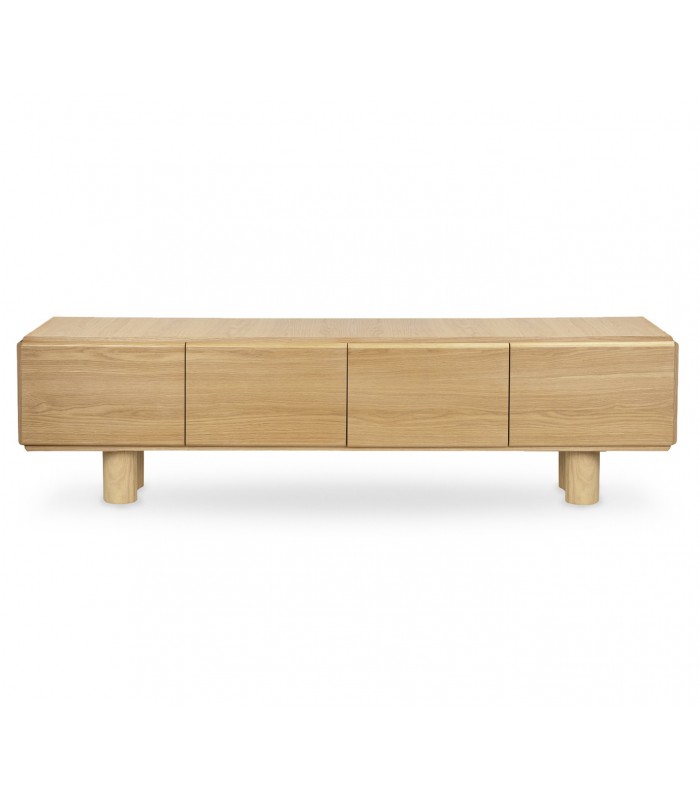 Mueble de televisión en Chapa de roble NANTES pata curva