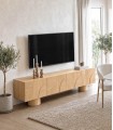 Mueble TV TOURS 200 en roble y puertas de diseño geométrico