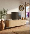 Mueble TV de Madera de fresno con tapa Efecto Mármol