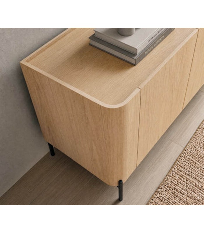 Mueble TV de Madera de fresno con tapa Efecto Mármol