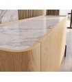 Mesa de televisión en Madera de fresno con tapa Efecto Mármol
