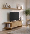 Mueble TV NIMES en chapa de roble natural con puerta abatible