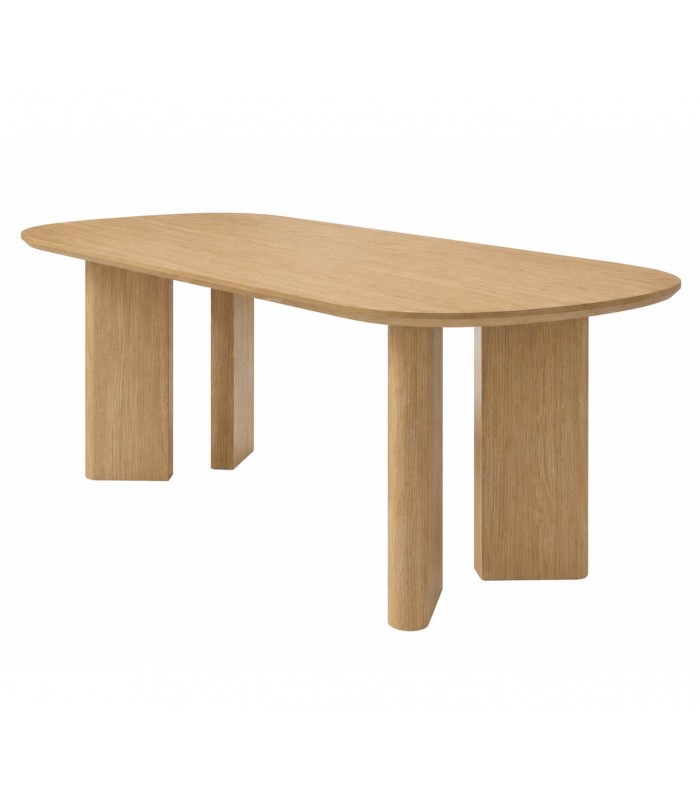 Mesa de comedor NIMES de chapa de roble natural