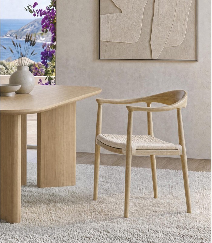 Set de 2 Sillas en madera maciza NIMES roble