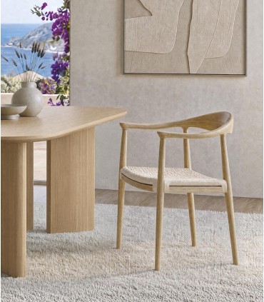 Set de 2 Sillas en madera maciza NIMES roble