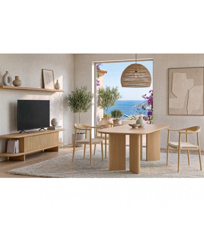 Set de 2 Sillas en madera maciza NIMES roble