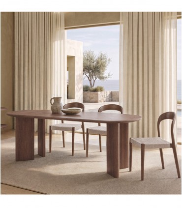 Mesa de comedor NIMES de madera roble natural
