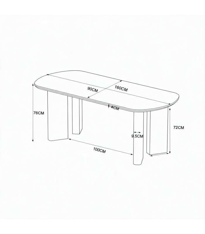 Mesa de comedor NIMES de madera roble natural