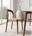 Set de 2 Sillas en madera de nogal y cuerda SILVA