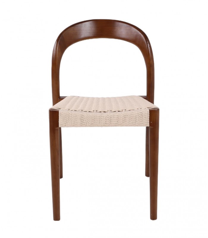 Set de 2 Sillas en madera de nogal y cuerda SILVA