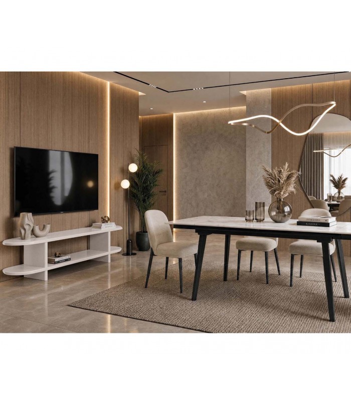 Mueble TV moderno en color Piedra Brillo NIMES