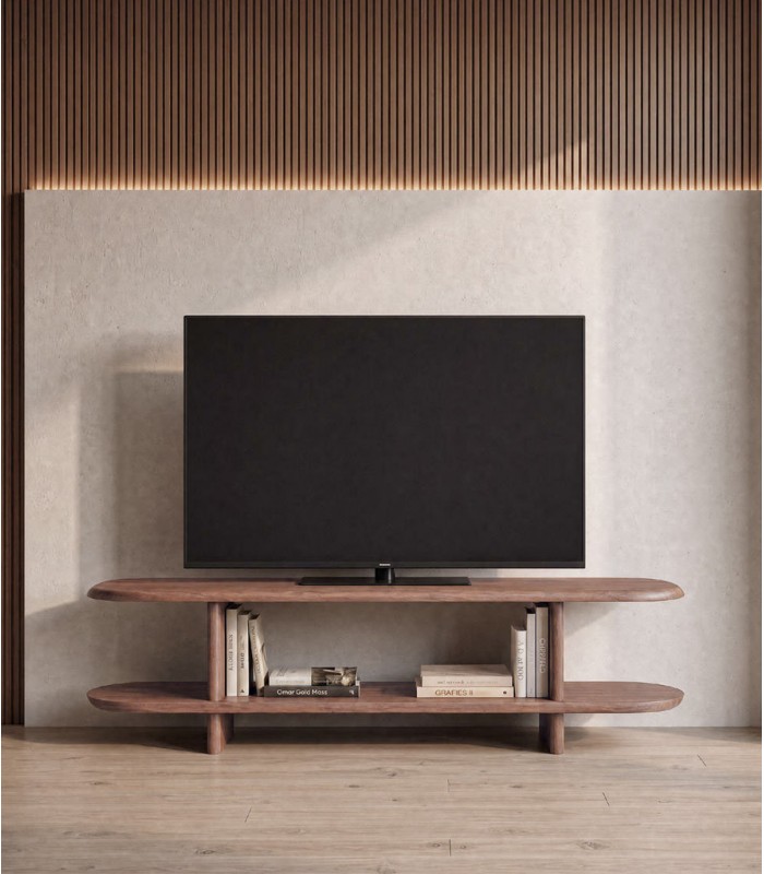 Mesa de televisión NIMES en madera de Nogal