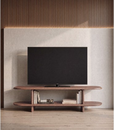 Mesa de televisión NIMES en madera de Nogal