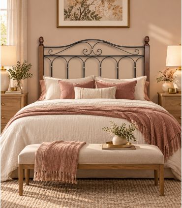 Cabecero forja-madera : Modelo AFRICA-ROSA