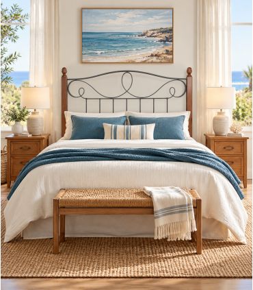 Cabezal Forja con Postes de Madera : Colección MARINA