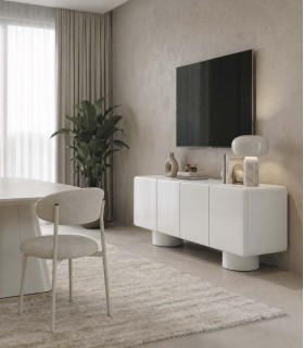 Mesa de TV ORLEANS Lacada Piedra Brillo Diseño Moderno