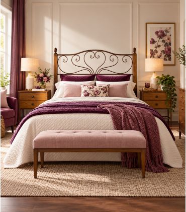 Cabecero de cama en forja y madera : modelo SANDRA