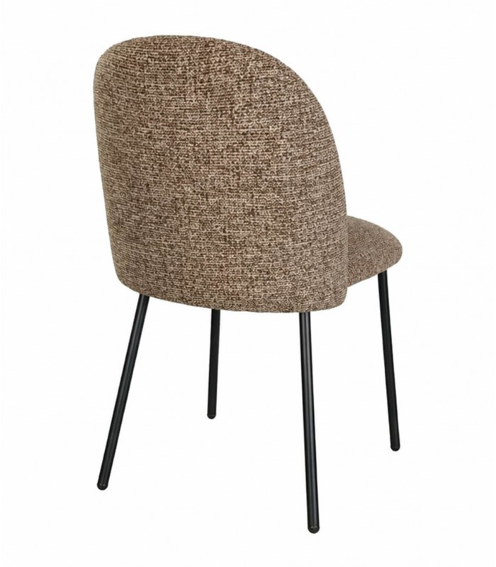 Set de 2 sillas MANDI Tapizadas en Tela Topo con Patas Negras