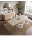 Mesa de Comedor Extensible JAKOB Tapa Porcelánica Arena