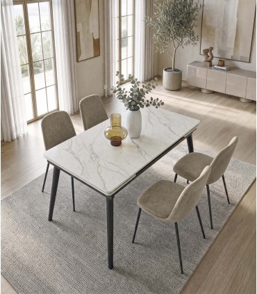 Mesa de Comedor Extensible JAKOB Negra