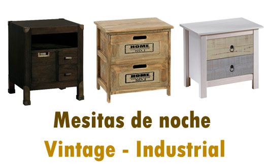 Mesitas de noche estilo vintage - industrial